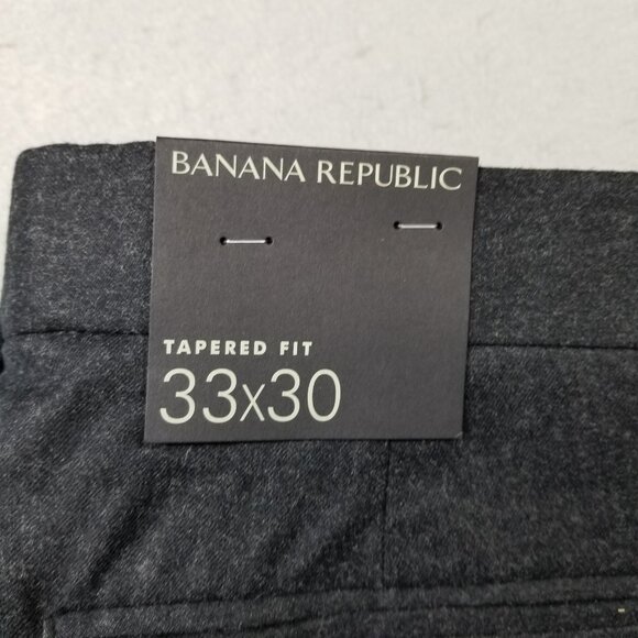 Banana Republic Pants Mens Gray Tapered Soft Virgin Wool Vitale Flannel 120's - Picture 2 of 11